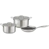 GSW Topf-Set "Inoxxa Black" Set, 5 Stk. tlg. Edelstahl Glas