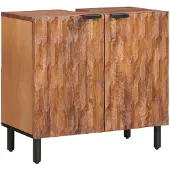 vidaXL Waschbeckenschrank Braun 62 x 33 x 58 cm Massivholz Mango