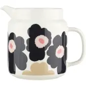 Marimekko - Oiva Unikko Kanne, 1,25 l, off white / charcoal / sand / pink