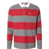 Pepe Jeans Herren Langarm-Poloshirt Rot: Gestreift & Nachhaltig aus Baumwolle