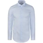 Seidensticker Businesshemd "Schwarze Rose", Herren, Gr. XXL (45), normale Ärmellängen, blau, 100% Baumwolle, bedruckt, slim fit, 2-Knopf-Manschette, Hemden Businesshemd, Slim 1/1 Kentkragen Druck