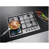 AEG HGB64400SM, Edelstahl, Integriert, 60 cm, Gaskochfeld, Edelstahl, 4 Zone(n)