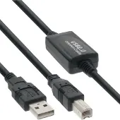 InLine USB 2.0 Aktivkabel mit Signalverstaerkung St A an St B 10m