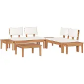 vidaXL Gartensofa-set 3 pcs Braun und Creme