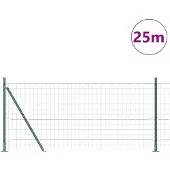 vidaXL Euro-Zaun mit Betonsockel 25 x 1,0 m PVC-beschichteter Stahl