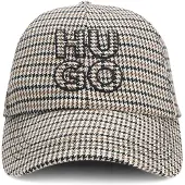 HUGO Cap mit Hahnentritt-Muster und Stack-Logo Grösse ONESI