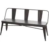 Décoshop26 - 3-Sitzer-Bank Esszimmerbank Chesterfield-Kunstleder schwarz-grau 04_0000514