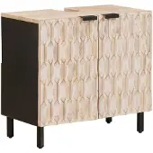 vidaXL Waschbeckenschrank Weiß 62 x 33 x 58 cm Massivholz Mango
