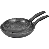 Stoneline Pfannen-Set Aluminiumguss Set, 1x Bratpfanne Ø 24 cm, 1x Bratpfanne Ø 28 cm, 2 Stk. tlg. Induktion