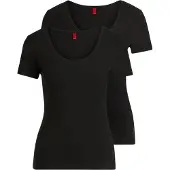 HUGO T-Shirt "TWIN" Packung, 2er-Pack, 2 Stk. mit vertikalem Logodruck