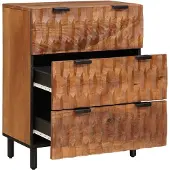 vidaXL Sideboard Akazienbraune Oberfläche 60 x 33 x 75 cm