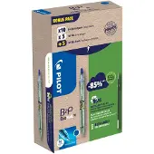 Pilot Pen Kugelschreiber Bottle 2 Pen Ecoball, blau, Strichbreite 0,6 mm, dokumentenecht, nachfüllbar, 86 % Recyclingmaterial, 10 Stück + 10 Minen blau