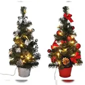 Gravidus LED Weihnachtsbaum künstlicher Tannenbaum 45 cm, Farbe:Rot