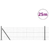 vidaXL Euro-Zaun mit Betonsockel 25 x 0,4 m PVC-beschichteter Stahl
