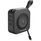 Swissten , All-in-One Powerbank Pro MagSafe USB USB-C mit Reiseadaptern, Schwarz
