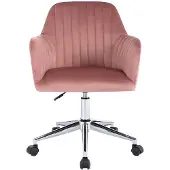 Vente-unique Bürostuhl höhenverstellbar - Samt - Rosa - ELEANA