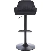 Vente-unique Barhocker - Samt & schwarzes Metall - Höhenverstellbar - Schwarz - ELEANA
