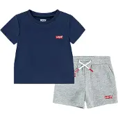 Levi's Levis Kids Shirt & Shorts "LVB BATWING TEE & KNIT SHORT S" Set, 2 Stk. mit Markenlabel - supersoft