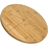 Intirilife Pizzabrett Pizzateller Schneidebrett 30.5 cm mit Führungsrillen in Braun | Gr.: onesize