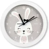 Hama Maui, Tisch, Analoge Uhr, Rund, Grau, Weiß, Kunststoff, Kinder