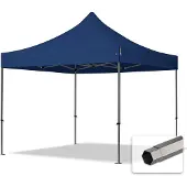 TOOLPORT 3x3m Stahl Faltpavillon, ohne Seitenteile, blau
