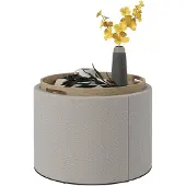 HOMCOM SITZHOCKER mit Stauraum, Runder Hocker mit Klappdeckel Polsterhocker Hellgrau