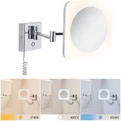 Paulmann Jora LED-Kosmetikspiegel, IP44, Schalter, silber - , Jora, Metallisch, für Badezimmer, Metall, Modern