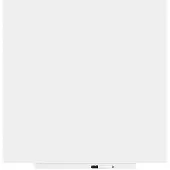Rocada Whiteboard SKIN COLOUR, rahmenlos, modular, Hoch-/Querformat, magnethaftend, Ablageschale, B 1000 x H 1000 mm, lackierter Stahl, signalweiß RAL 9003