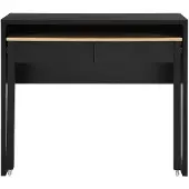 Vente-unique Konsolenschreibtisch ausziehbar mit 2 Schubladen - Schwarz & Holzfarben - LOAVIA