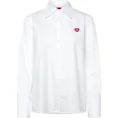 HUGO für Damen. 50556398 Relaxed Fit Hemd weiß (42), Lässig, Baumwolle, Langarm