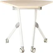 Beliani Schreibtisch Hellbraun MDF-Tischplatte u. Metallgestell 90x64 cm Modulsystem Klappbar Faltbar mit Rollen Mobil Bürotisch für Homeoffice Büro