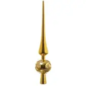 MARELIDA Christbaumspitze mit Blattmuster - Weihnachtsbaumspitze - Kunststoff - H: 30cm - gold glänzend