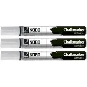 Nobo Kreidemarker weiss (3), 3 Stück(e), Weiß