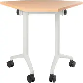 Beliani Schreibtisch Braun MDF-Tischplatte u. Metallgestell 90x64 cm Modulsystem Klappbar Faltbar mit Rollen Mobil Bürotisch für Homeoffice Büro
