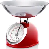 Eta Küchenwaage "STORIO rot ETA577790030 Retro", (2 tlg.), analog, Ganzmetall-Design mit einer Edelstahlschale