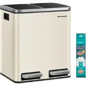 Songmics LTB30A02 Mülleimer, 2x15 Liter, Softclose-Deckel