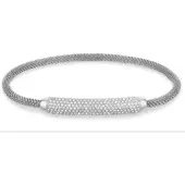 Bering Eleganter Arctic Pavé Armreif Glänzend Silber Edelstahl Kristallglas 666-17-180