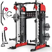 Sportstech SXM200 Smith Machine – Multifunctional, Power Rack, Kabelzug & Klimmzug, 140kg Trainingsgewicht