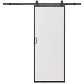 Vente-unique Wandschiebetür - Aluminium und mattiertes gehärtetes Glas - H 205 x B 63 cm - LINCI II