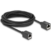 DeLOCK - Netzwerkkabel - RJ-45 (W) zu RJ-45 (W) - 5 m - 6 mm - S/FTP - CAT 6a - halogenfrei - Schwarz