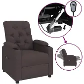 vidaXL Relaxsessel Elektrisch Dunkelbraun Stoff