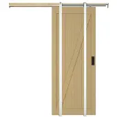 Vente-unique Schiebetür mit Galandage-System - Holz & MDF - Holzfarben hell - 205 x 73 cm - BALERMA