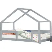 Benlemi Kinderhausbett LUCKY 120 x 190 grau