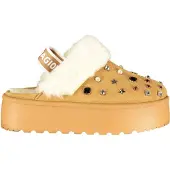 Laura Biagiotti Damen Winterpantoffeln: Sabot mit Strass & Keilabsatz