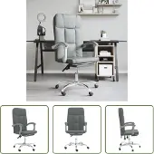 The Living Store Bürostuhl mit Liegefunktion Dunkelgrau Stoff
