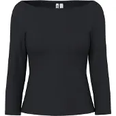 Pieces Pcphoebe U-boot-ausschnitt Oberteil Mit 3/4-ärmeln | Schwarz | L