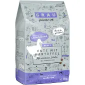 Grau Glutenfreies Hundefutter Ente mit Kartoffel - 3 kg