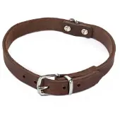Beeztees BZ LEDERHALSBAND BRAUN 42X16
