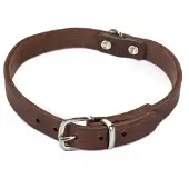 Beeztees Hundehalsband Leder - Braun - 47 cm x 18 mm