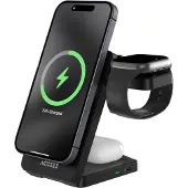 Accezz 3-in-1 Faltbares Kabelloses MagSafe Ladegerät - 20 Watt - Schwarz